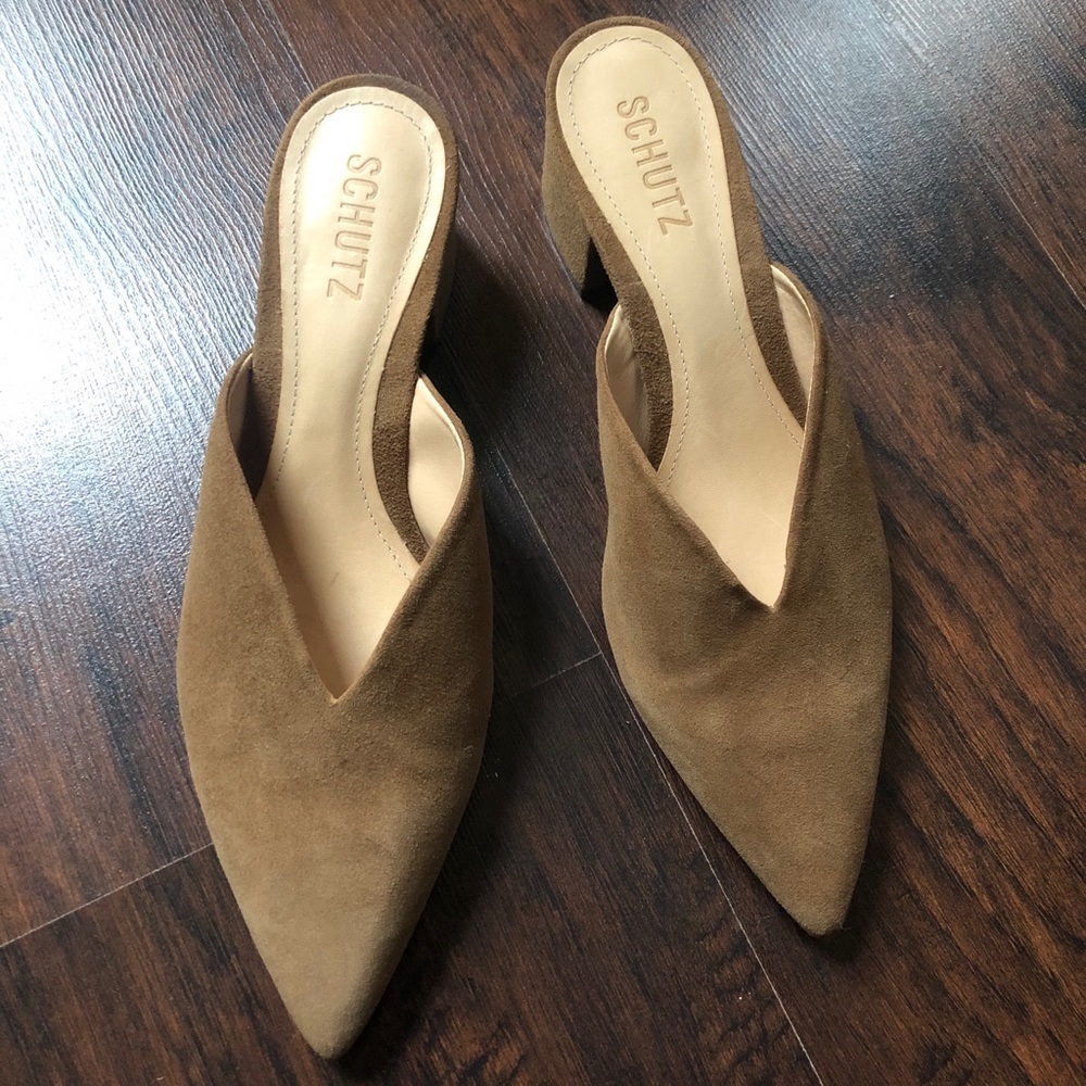 Schutz Dauani Mules in Brown Suede - Picture 2 of 8